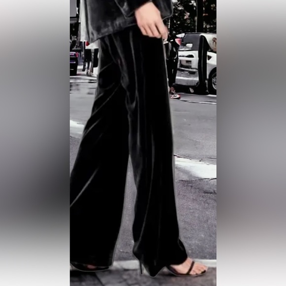 NWT Zara wide leg velvet pants - Picture 2 of 5